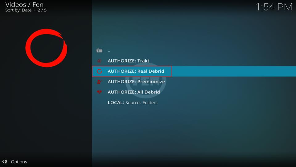 select authorize real debrid