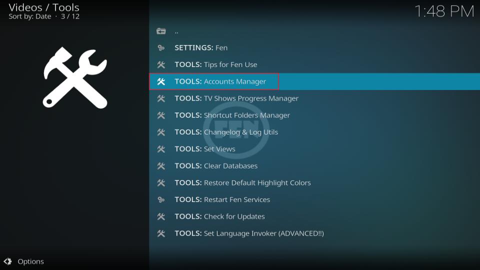 select tools account manager