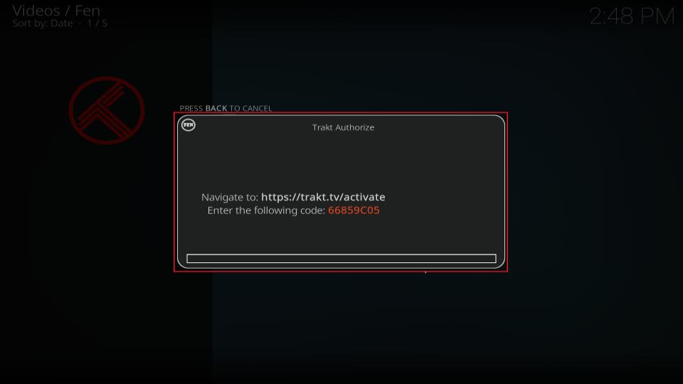 trakt authorization code