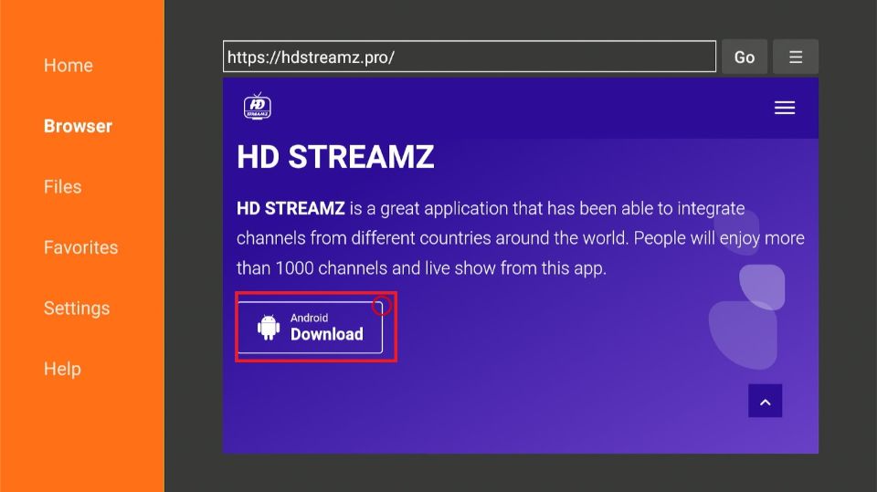click on download button