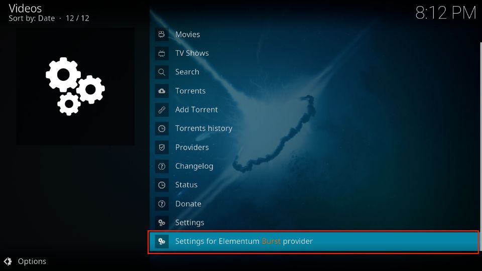 Settings for Elementum Burst providers