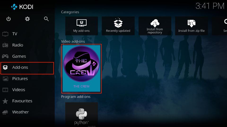 the crew addon for kodi