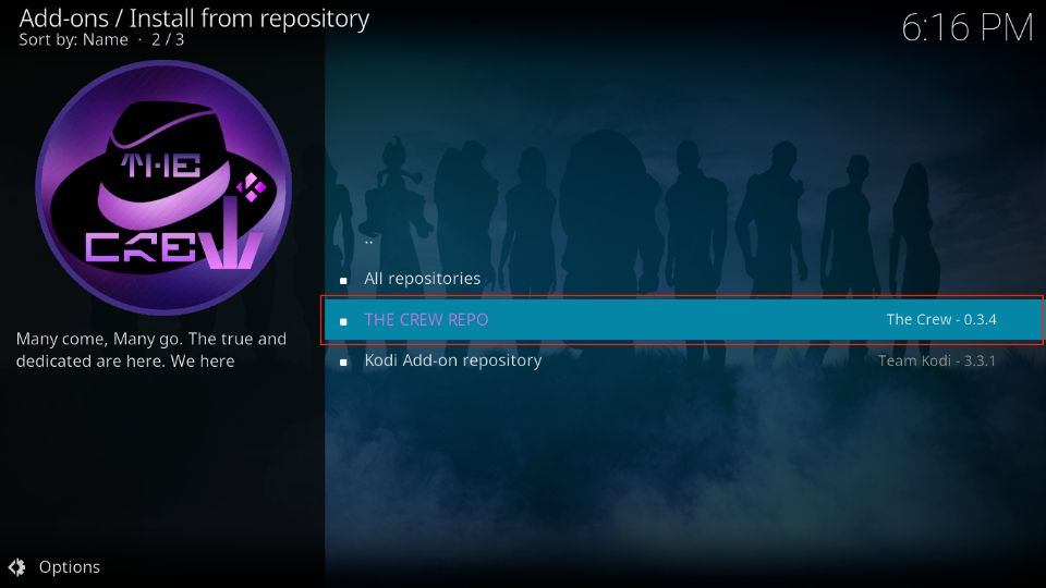 Select THE CREW REPO