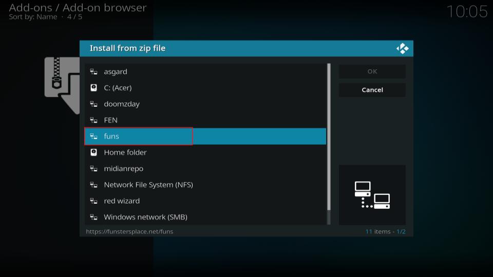 install from zip file funs