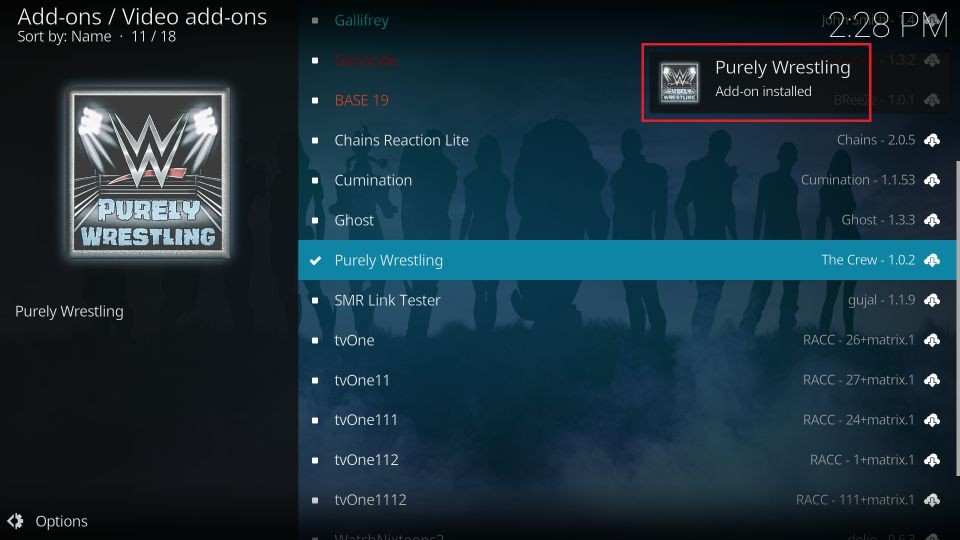 Wrestling-addon-installed