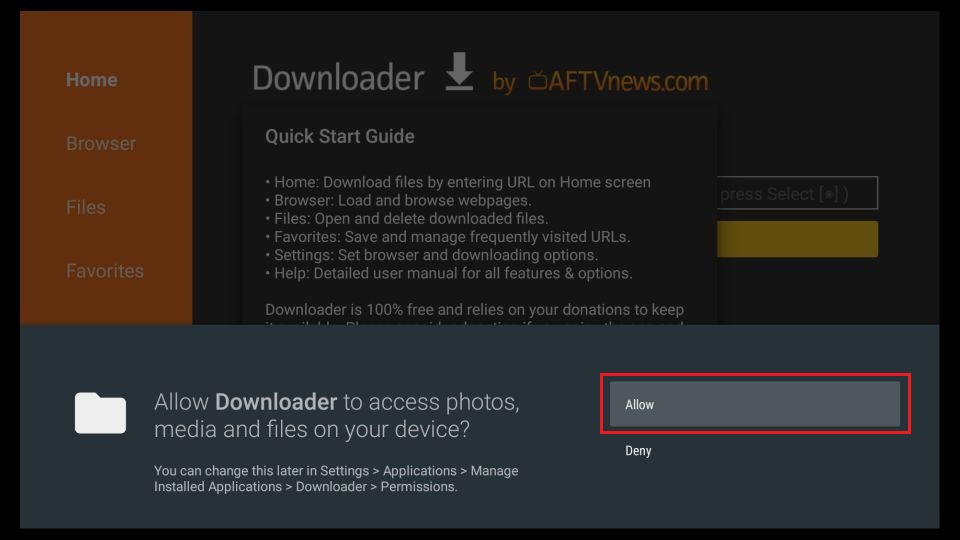click-allow-on-downloader