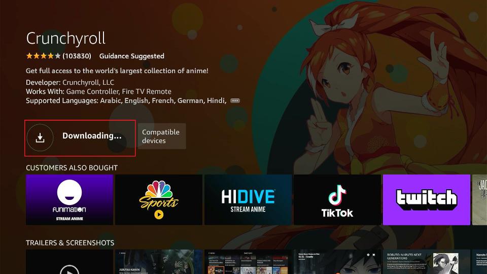 downloading crunchyroll