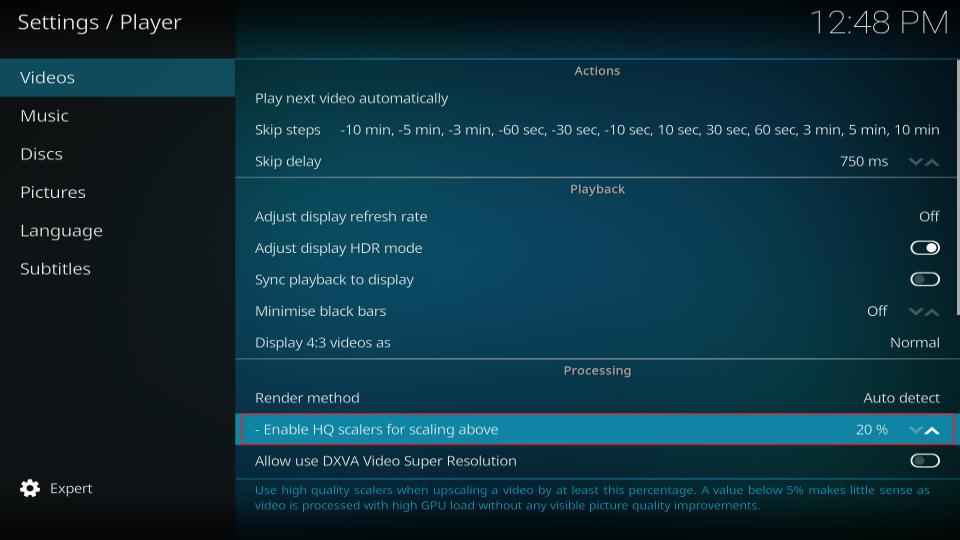 enable hq scalers