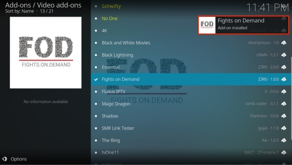 fights-on-demand-addon-installed