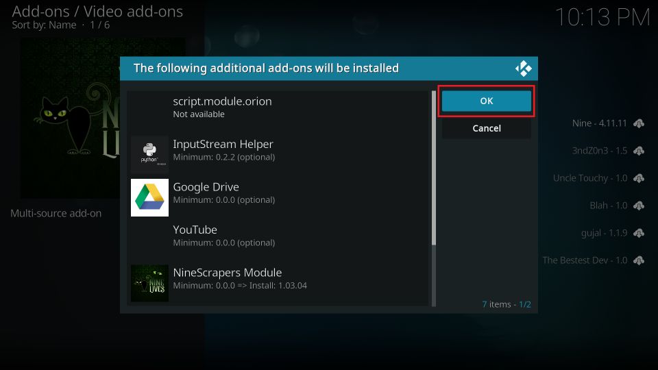 install additional addons