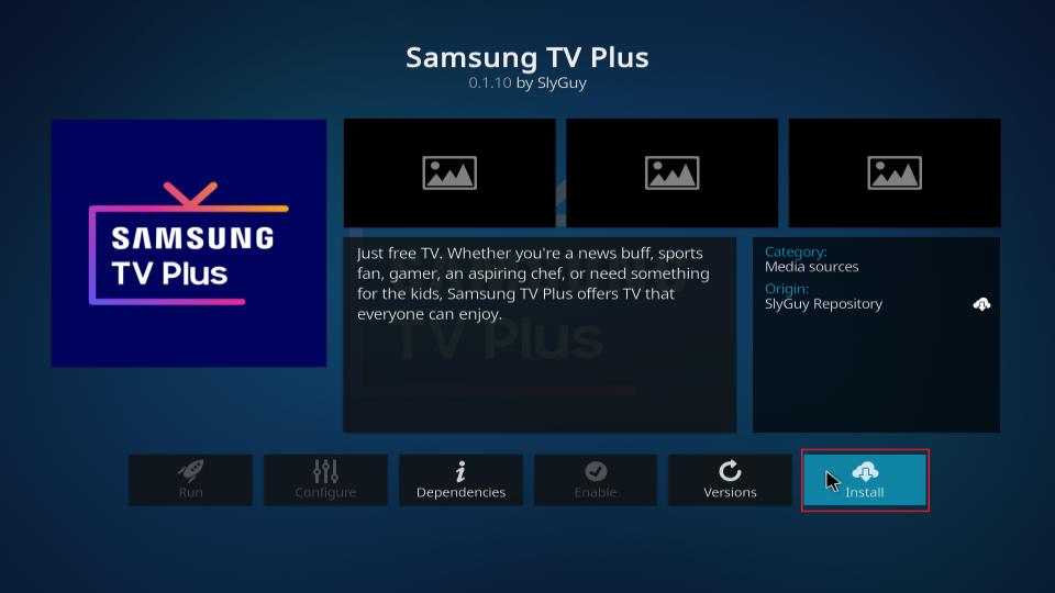 install samsung plus tv