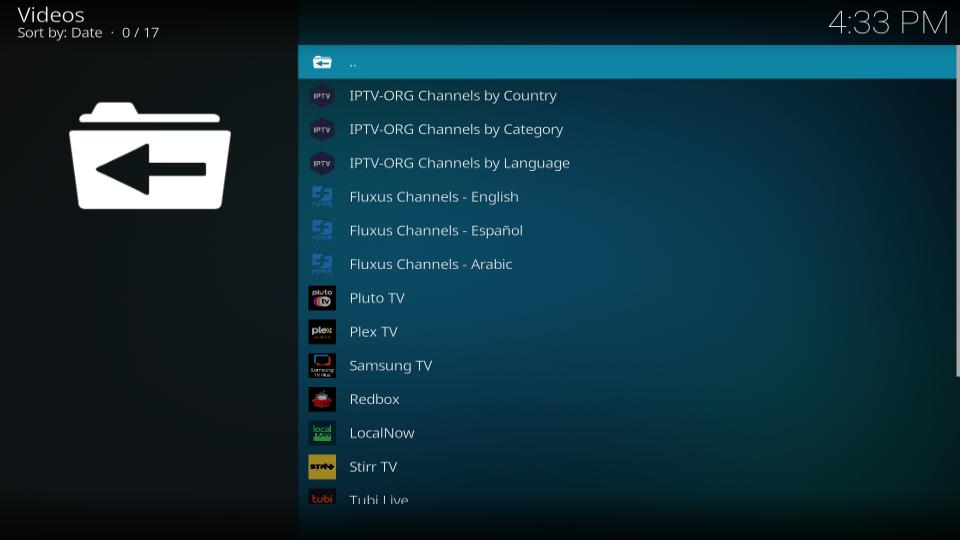 mega iptv home screen