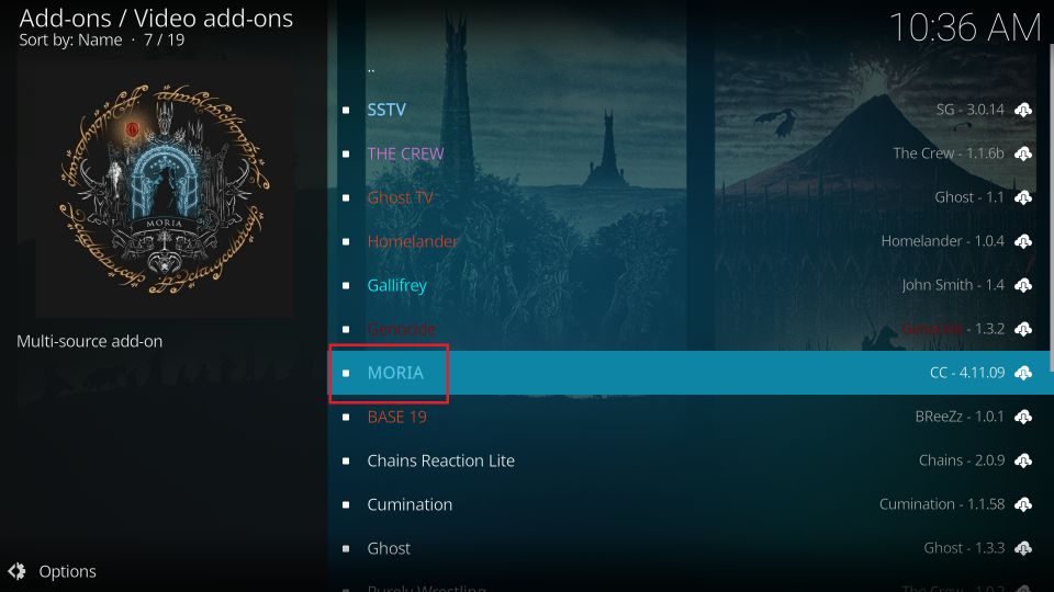 moria video addon