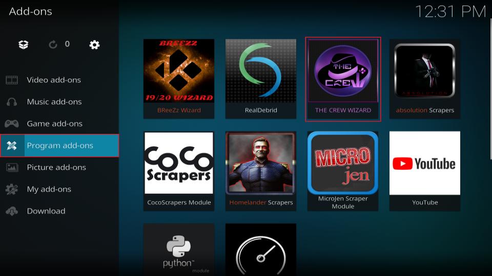program addons the crew wizard