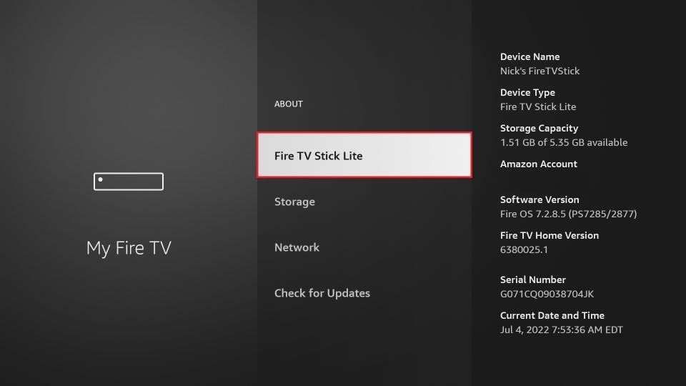 select fire tv stick lite