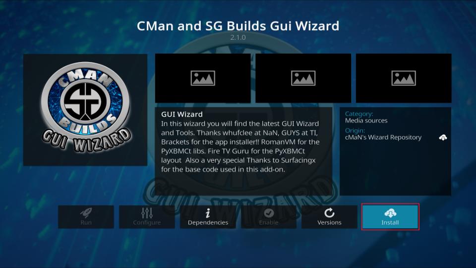 select install cman and sg wizard
