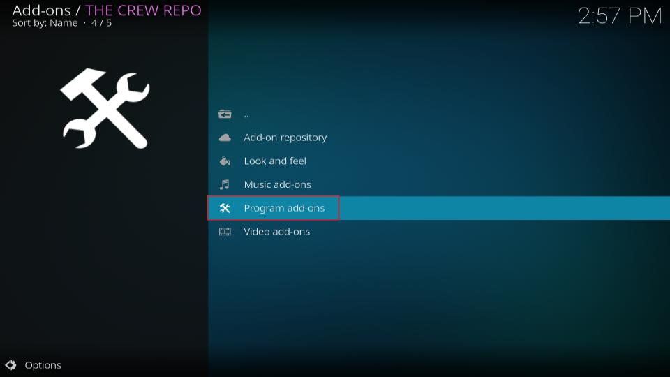 select program addons