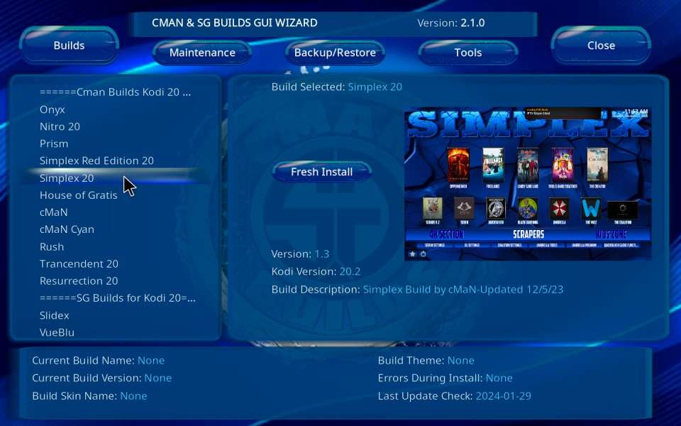 select simplex 20