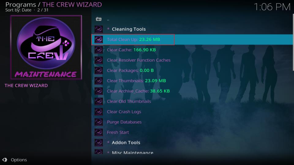 select total clean up