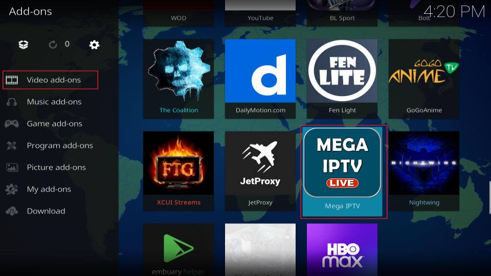 video addons mega iptv