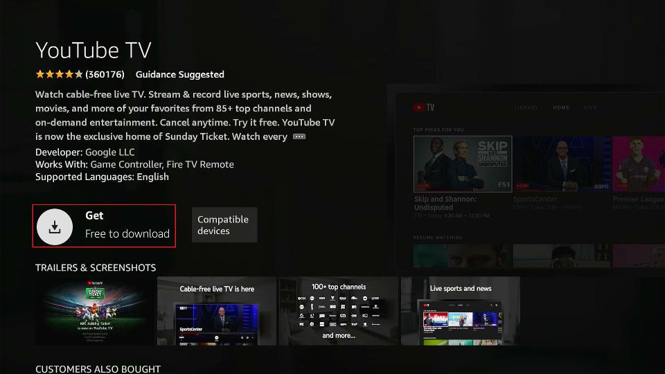 get youtube tv