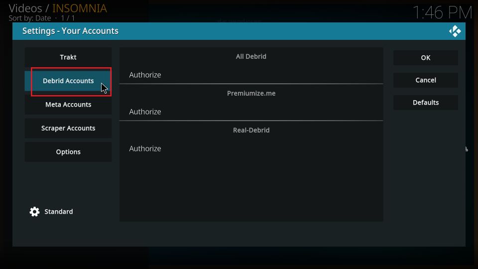select debrid accounts