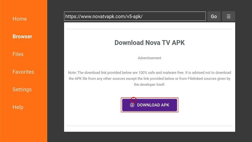click on download apk button