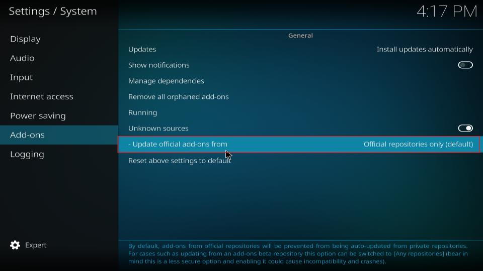 update addons from